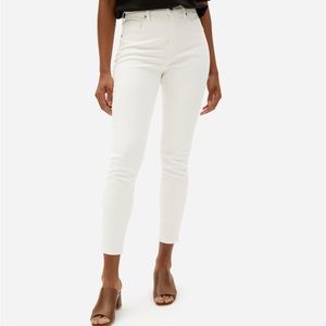 Everlane High Rise Waist Skinny White Jeans Size 25 Ankle Cotton